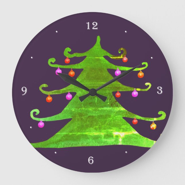 Weihnachtszeit-Wanduhr Große Wanduhr (Vorderseite)
