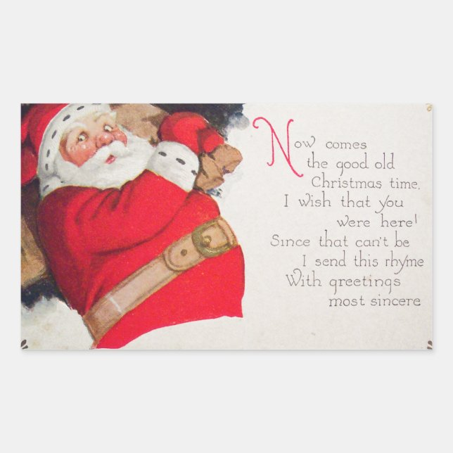 Weihnachtszeit Weihnachtsmann Rechteckiger Aufkleber (Vorderseite)