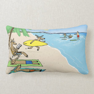 Weihnachtszeit - Weihnachtsmann und Rentier Strand Lendenkissen