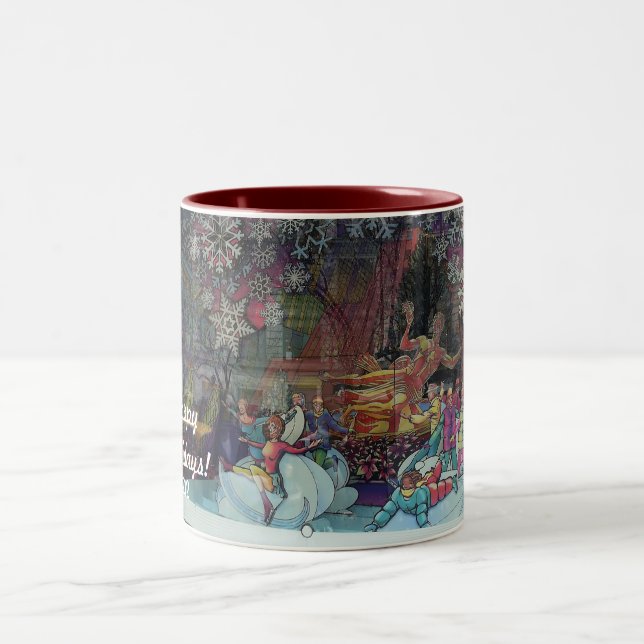 Weihnachtszeit Zweifarbige Tasse (Mittel)