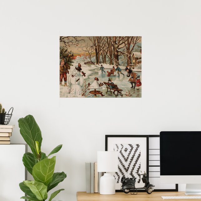 Weihnachtszeitseis Skaten Poster (Heimbüro)