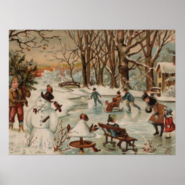 Weihnachtszeitseis Skaten Poster