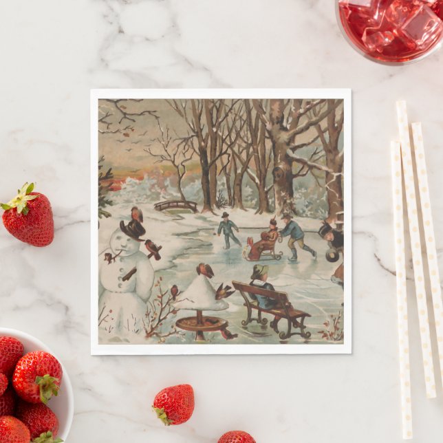 Weihnachtszeitseis Skaten Serviette (Beispiel)