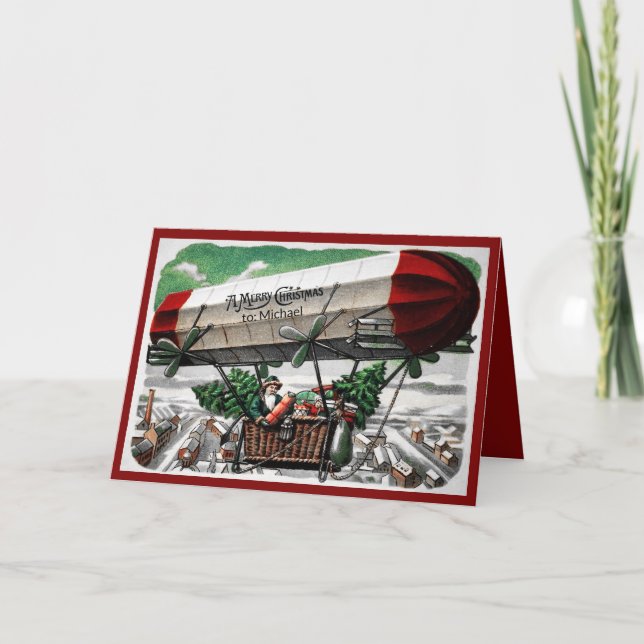 Weihnachtszelin-Blimpe Grußkarte Feiertagskarte (Vorderseite)
