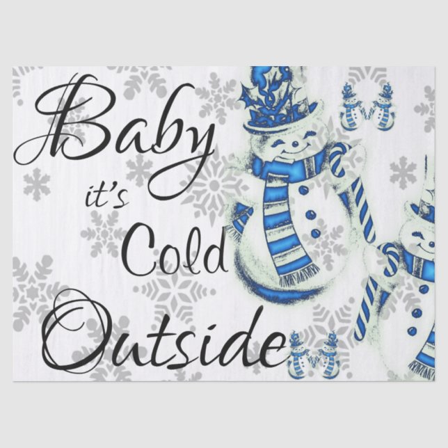 Weihnachtszettel Baby's Cold Outside Seidenpapier (Vorderseite)