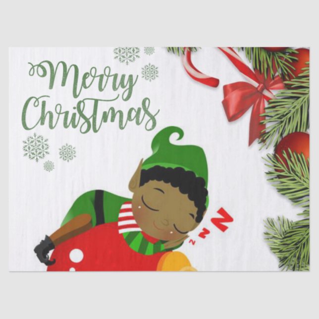 Weihnachtszettel, Elf Seidenpapier (Vorderseite)