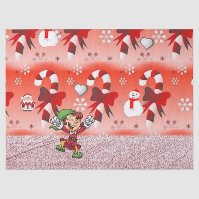 Weihnachtszettel, Elf Seidenpapier (Vorderseite)