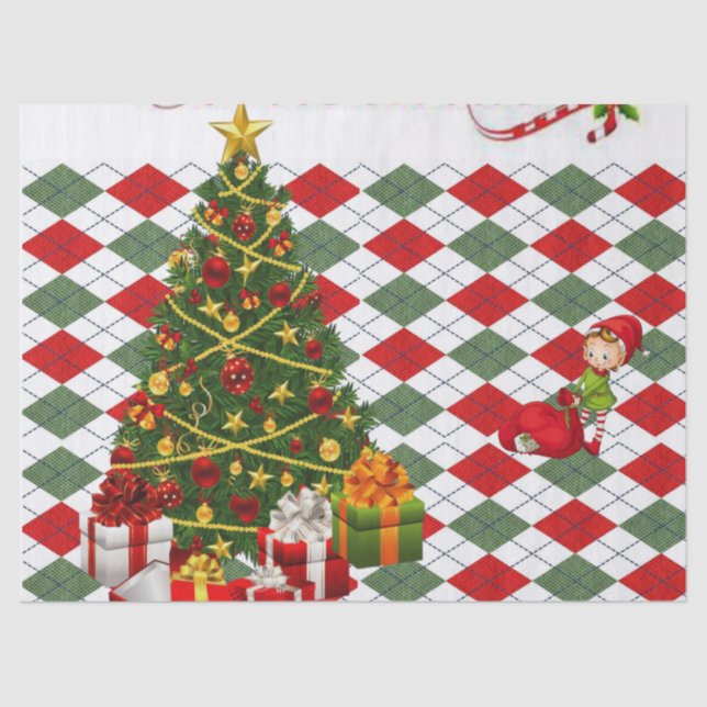 Weihnachtszettel, Elf Seidenpapier (Vorderseite)