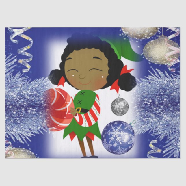 Weihnachtszettel, Elf Seidenpapier (Vorderseite)