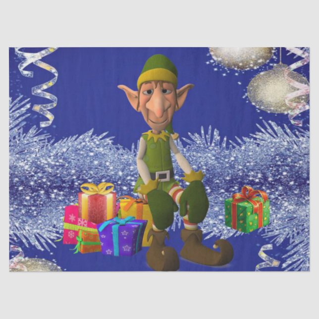 Weihnachtszettel, Elf Seidenpapier (Vorderseite)