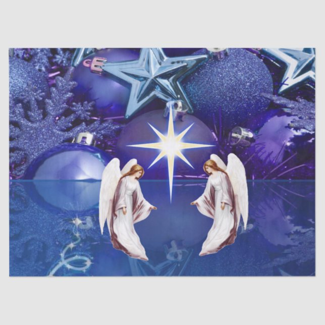 Weihnachtszettel, Engel Seidenpapier (Vorderseite)