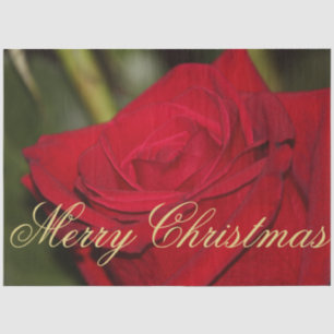 Weihnachtszettel für große Rote Rosen Seidenpapier