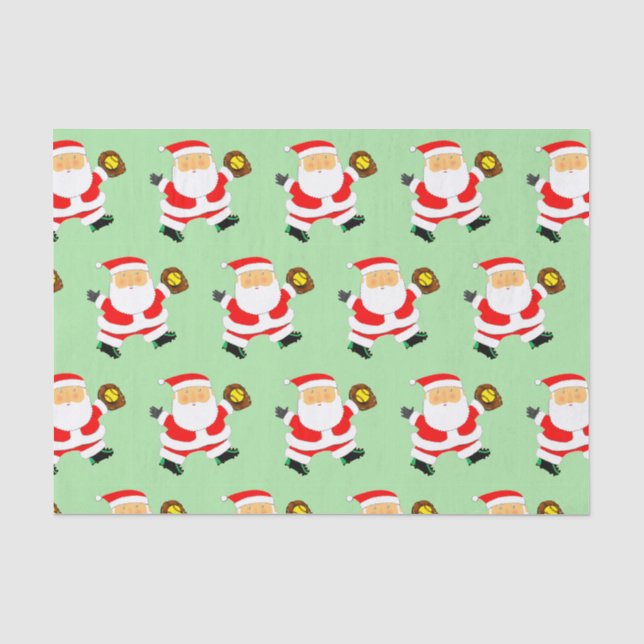 Weihnachtszettel für Softball Player Seidenpapier (Vorderseite)