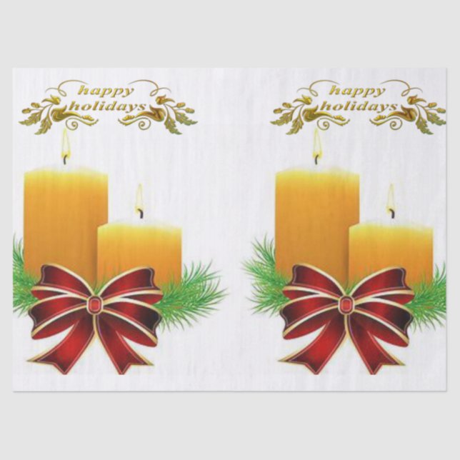 Weihnachtszettel, Happy Holidays Seidenpapier (Vorderseite)