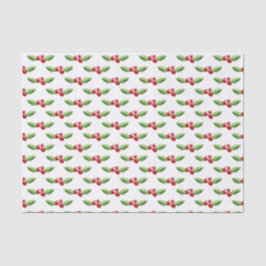 Weihnachtszettel Rot und Grün Holly Seidenpapier