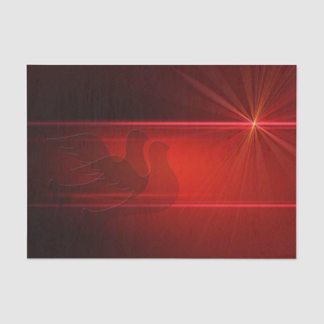 Weihnachtszettel/Rote Tauben Seidenpapier (Vorderseite)