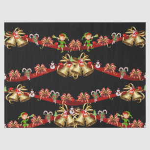 Weihnachtszettel Santa Snowman Elf Seidenpapier