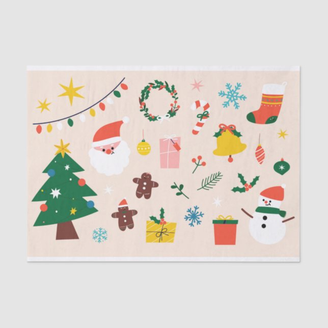 Weihnachtszettel Seidenpapier (Vorderseite)