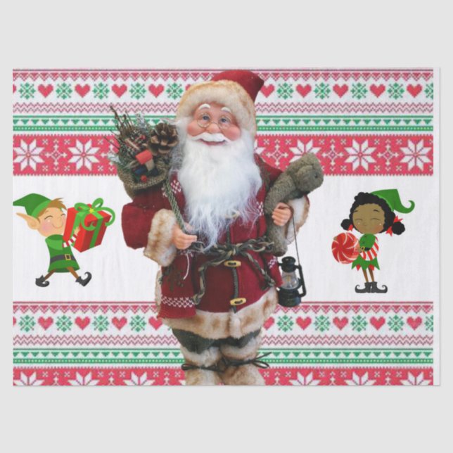 Weihnachtszettel, Weihnachten, Elf Seidenpapier (Vorderseite)