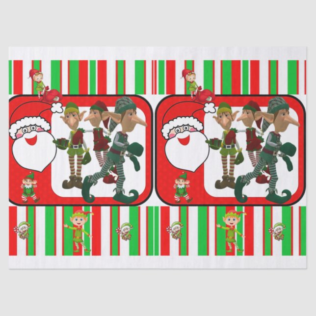 Weihnachtszettel, Weihnachten, Elf Seidenpapier (Vorderseite)