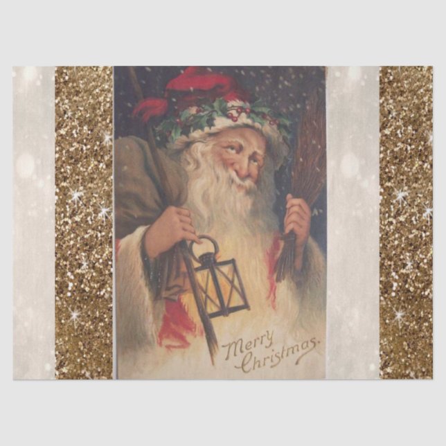 Weihnachtszettel, Weihnachten Vintag Seidenpapier (Vorderseite)
