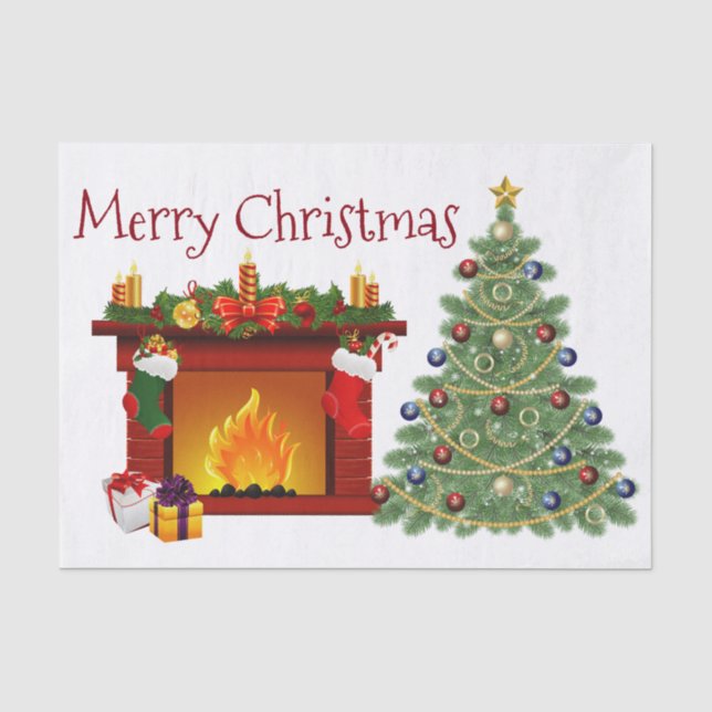 Weihnachtszettel/Weihnachtsbaum Seidenpapier (Vorderseite)