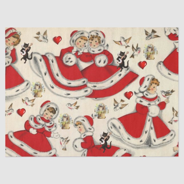Weihnachtszettel, Weihnachtsfest, Kitten Seidenpapier (Vorderseite)