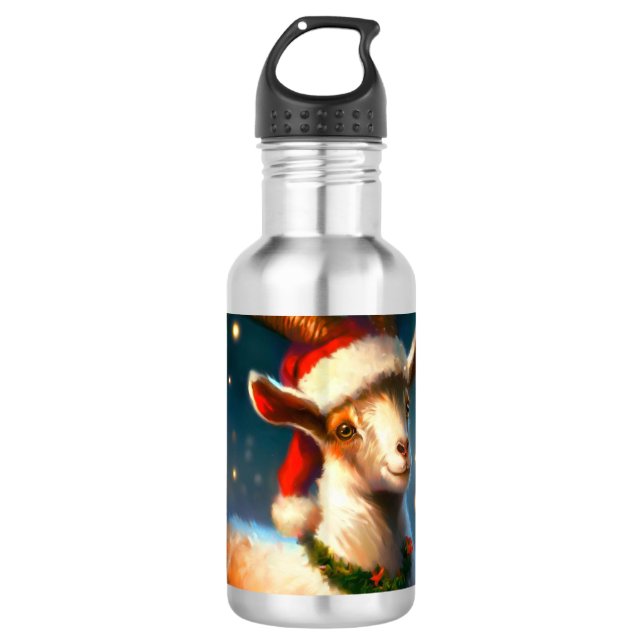 Weihnachtsziege 2 edelstahlflasche (Vorderseite)