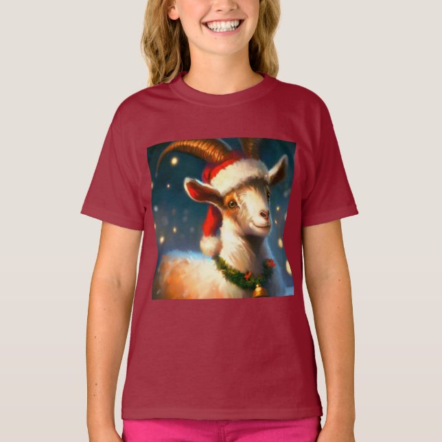 Weihnachtsziege 2 T-Shirt (Vorderseite)