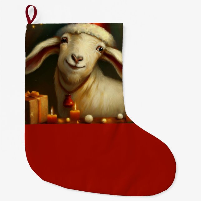 Weihnachtsziege 3 großer weihnachtsstrumpf (Vorderseite)