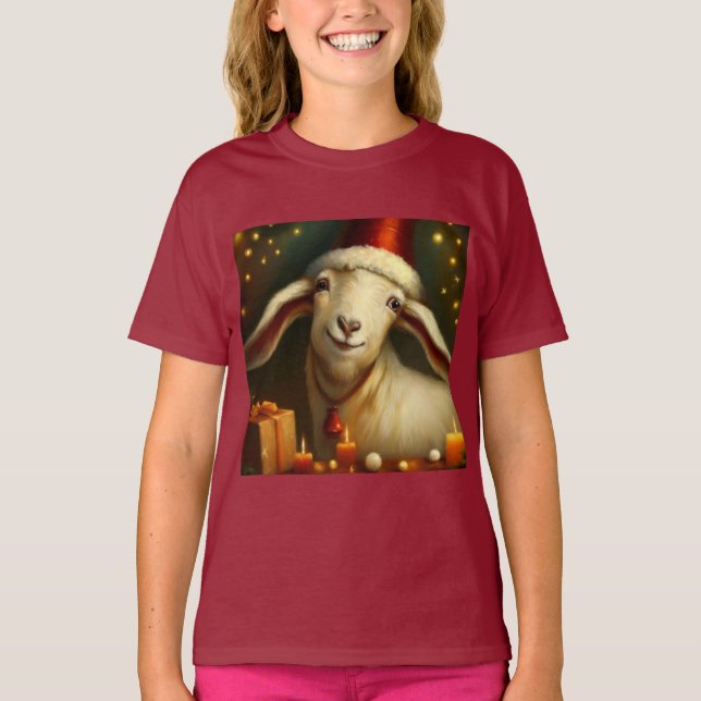 Weihnachtsziege 3 T-Shirt (Vorderseite)