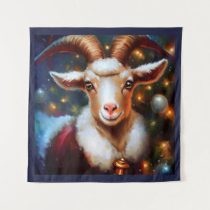 Weihnachtsziege 4 wandteppich