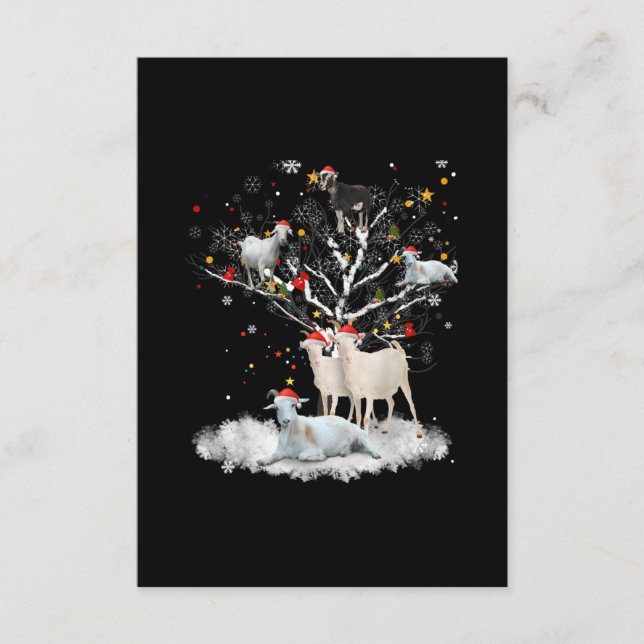 Weihnachtsziege auf Baum Funny Santa Goat Lover Ge Begleitkarte (Vorderseite)