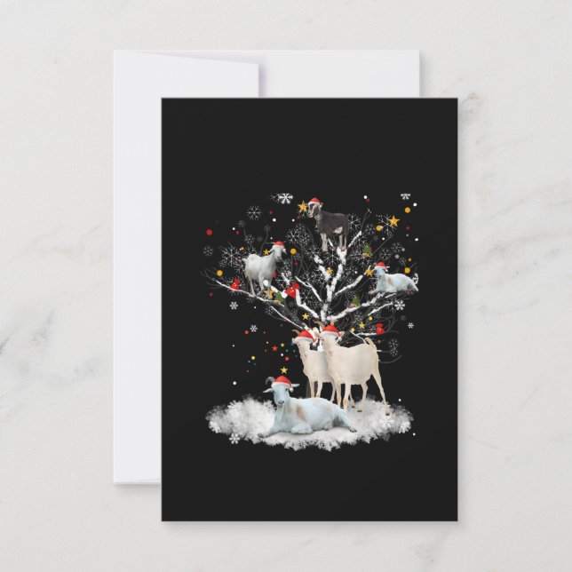 Weihnachtsziege auf Baum Funny Santa Goat Lover Ge Dankeskarte (Vorderseite)