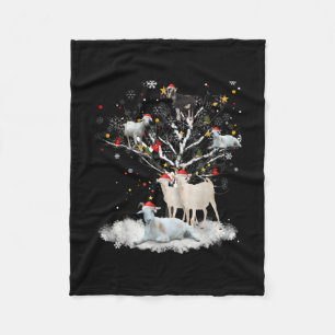 Weihnachtsziege auf Baum Funny Santa Goat Lover Ge Fleecedecke
