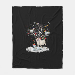Weihnachtsziege auf Baum Funny Santa Goat Lover Ge Fleecedecke