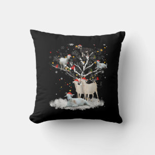 Weihnachtsziege auf Baum Funny Santa Goat Lover Ge Kissen