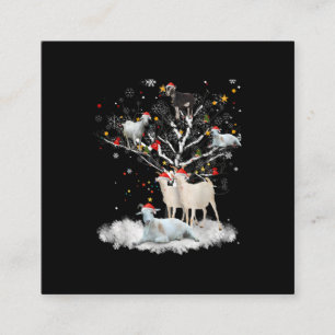 Weihnachtsziege auf Baum Funny Santa Goat Lover Ge Quadratische Visitenkarte