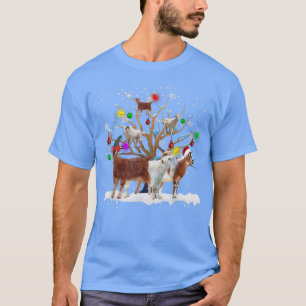Weihnachtsziege auf Baum Funny Santa Goat Lover Ge T-Shirt