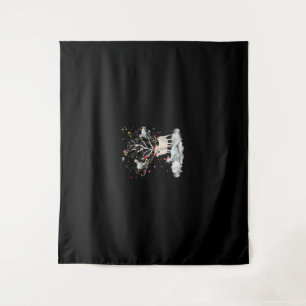 Weihnachtsziege auf Baum Funny Santa Goat Lover Ge Wandteppich