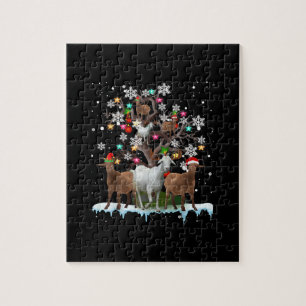 Weihnachtsziege auf Baum Santa Goat Lover
