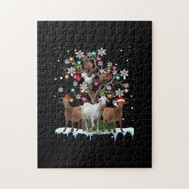 Weihnachtsziege auf Baum Santa Goat Lover (Vertikal)