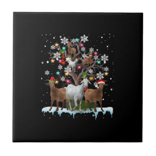 Weihnachtsziege auf Baum Santa Goat Lover Fliese