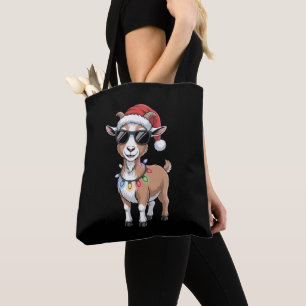 Weihnachtsziege Santa Hut Sonnenbrille Lichter Bau Tasche