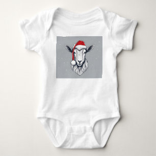 Weihnachtsziege Schnee Weihnachtsmann Hut Weihnach Baby Strampler