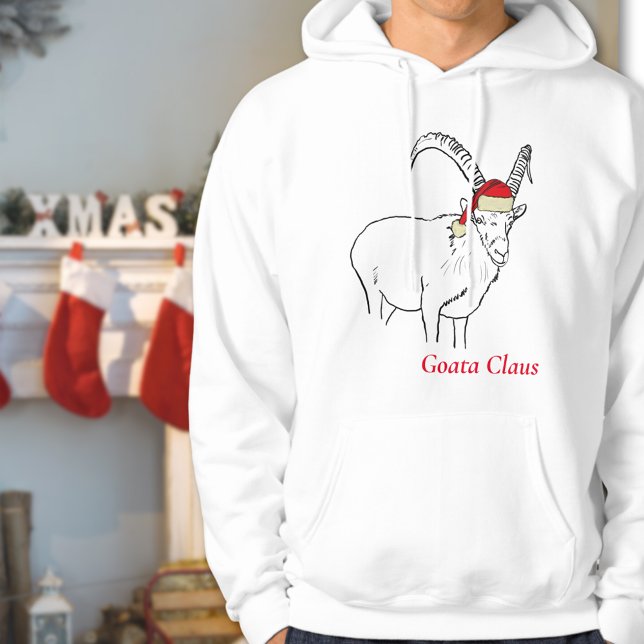Weihnachtsziege Zeichnend Hoodie (Funny christmas goat sweatshirt Goata Claus)