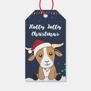 Weihnachtsziegen Ziegen Wintertiere Geschenketiket Geschenkanhänger