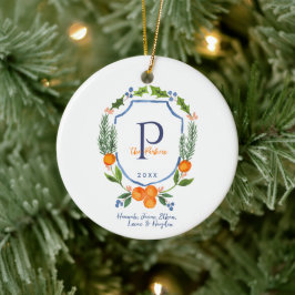 Weihnachtszitrus Botanische Blüte | FOTO Keramik Ornament