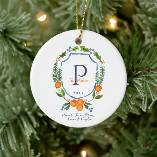 Weihnachtszitrus Botanische Blüte | FOTO Keramik Ornament (Baum)