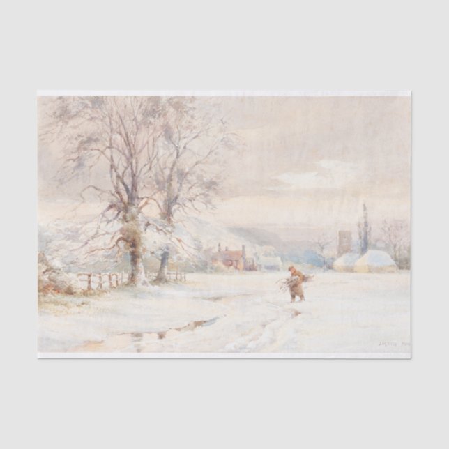Weihnachtszittel WINTER LANDSCAPE Seidenpapier (Vorderseite)